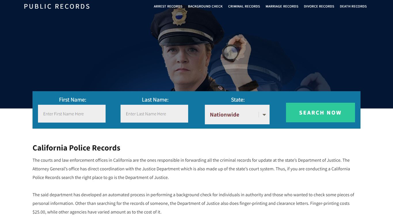 California Police Records | Get Instant Reports On People
